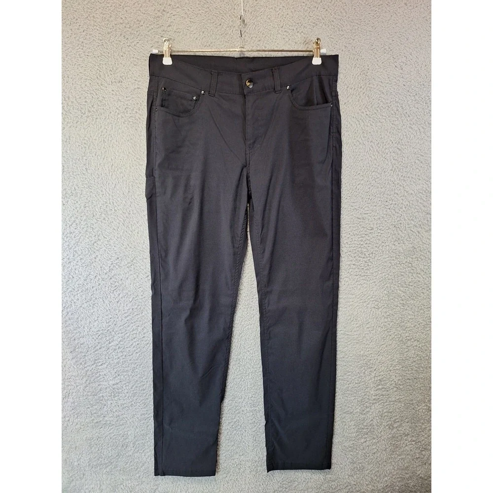 Spyder Pants Mens 34x32 Black 5-Pockets Stretch Flat Front Straight Leg Casual